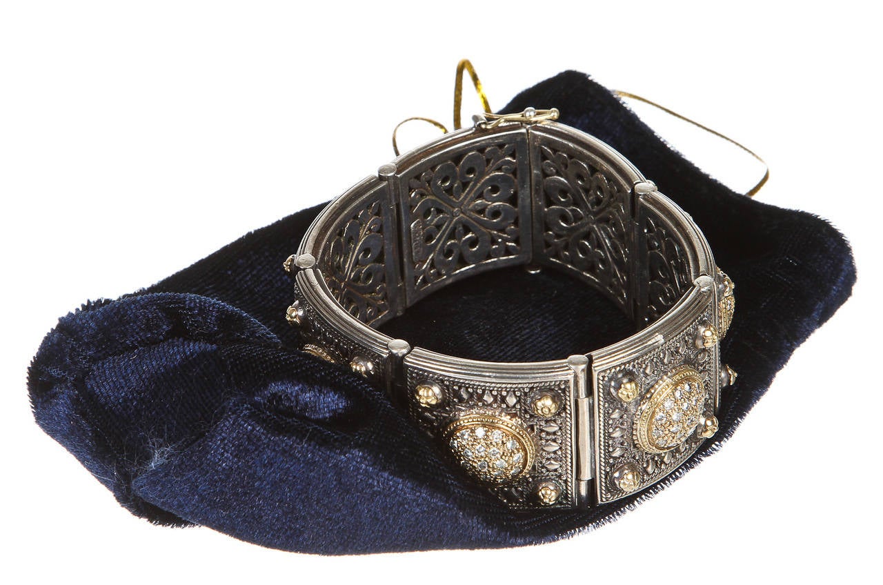 Women's Konstantino Diamond Sterling Silver Gold Bracelet