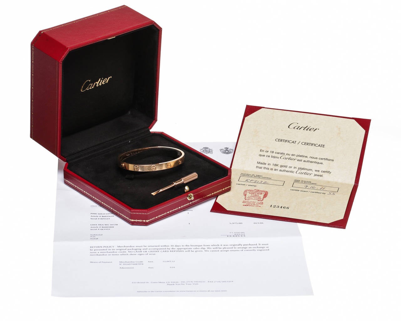 Cartier Gold Love Bangle Bracelet For Sale 3