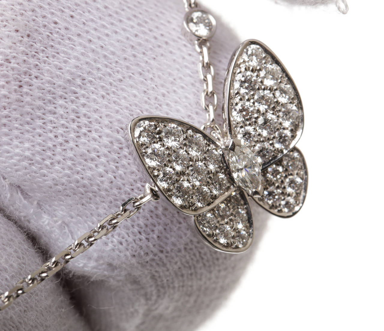 Women's Van Cleef & Arpels Diamond Gold Butterfly Necklace