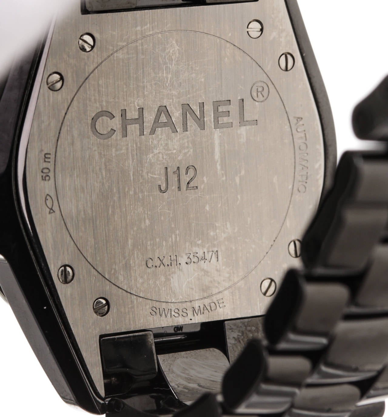 Chanel Lady's Black Ceramic Diamond J12 Automatic Wristwatch 3