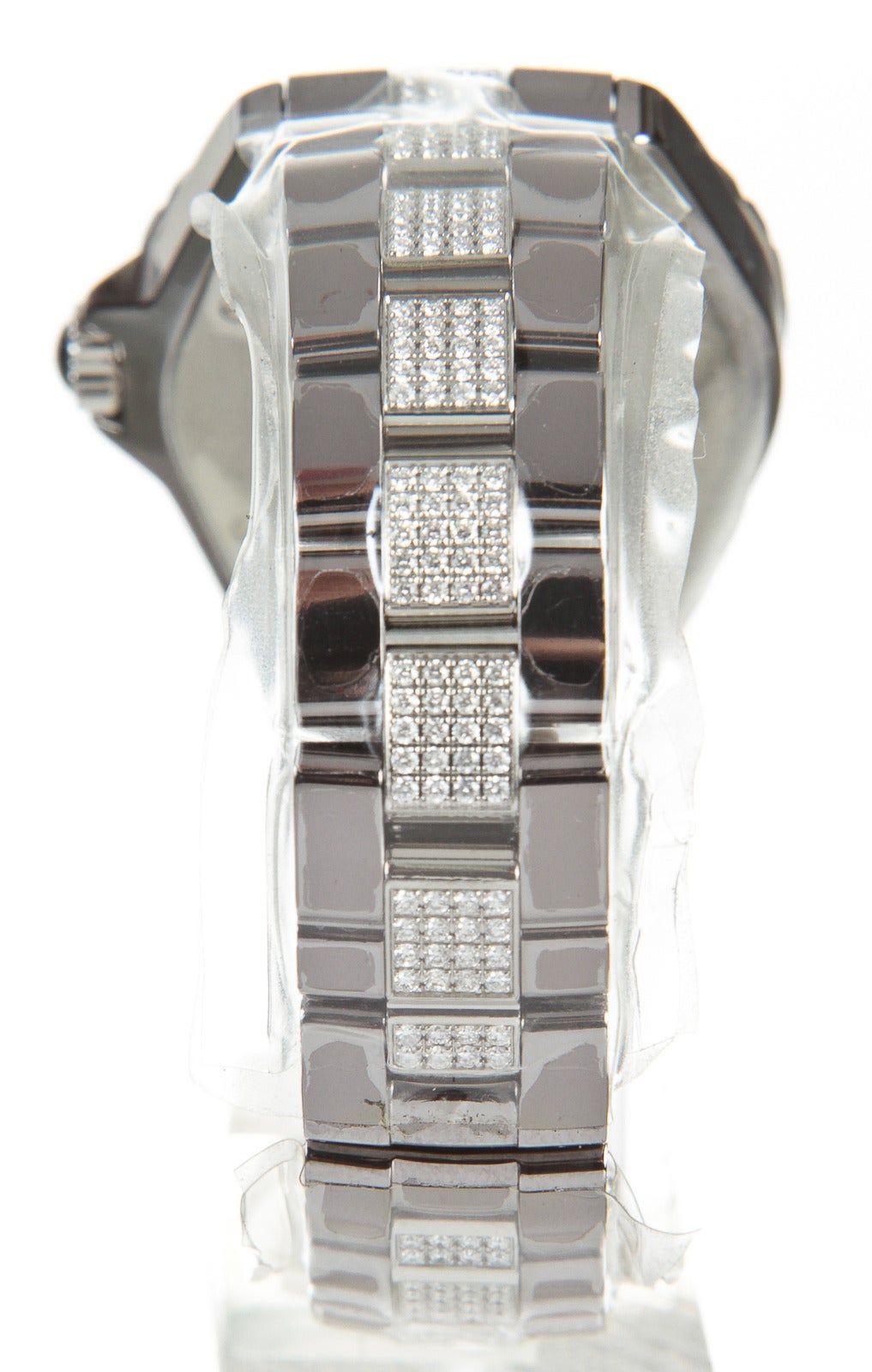 Women's Chanel Lady's Titanium Ceramic and Diamond J12 Wristwatch For Sale