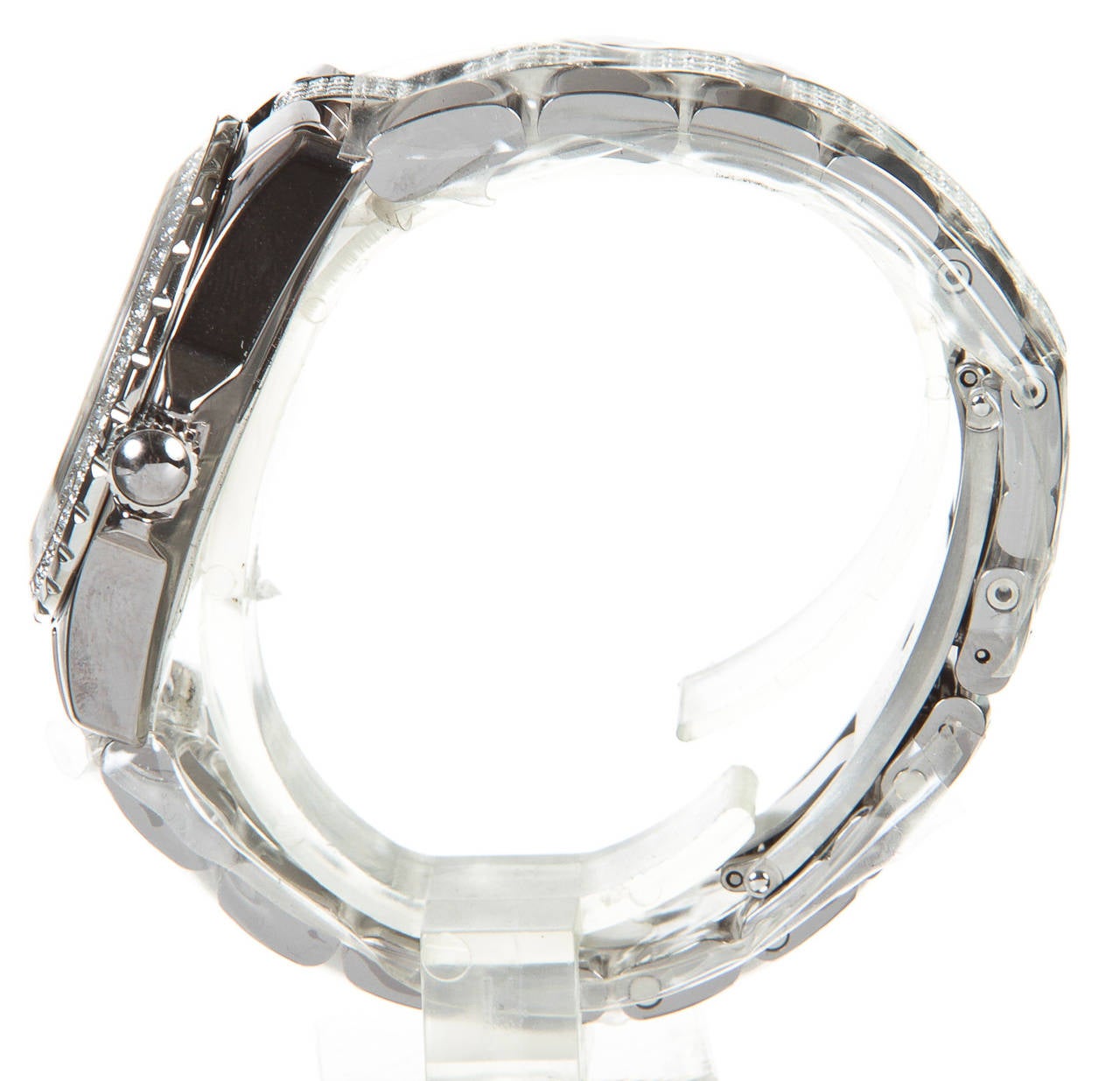 Chanel Lady's Titanium Ceramic and Diamond J12 Wristwatch For Sale 1
