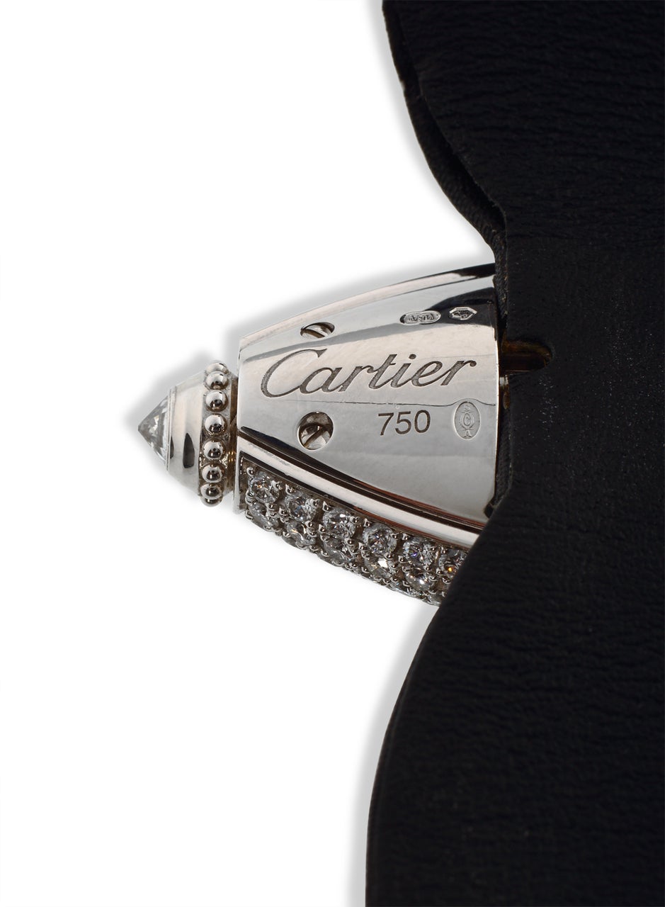Cartier Lady's White Gold and Pave Diamond Libre Wristwatch In Excellent Condition In Corona Del Mar, CA