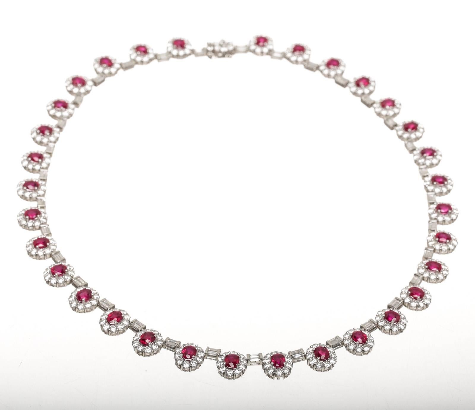 ruby diamond gold choker necklace For Sale 1