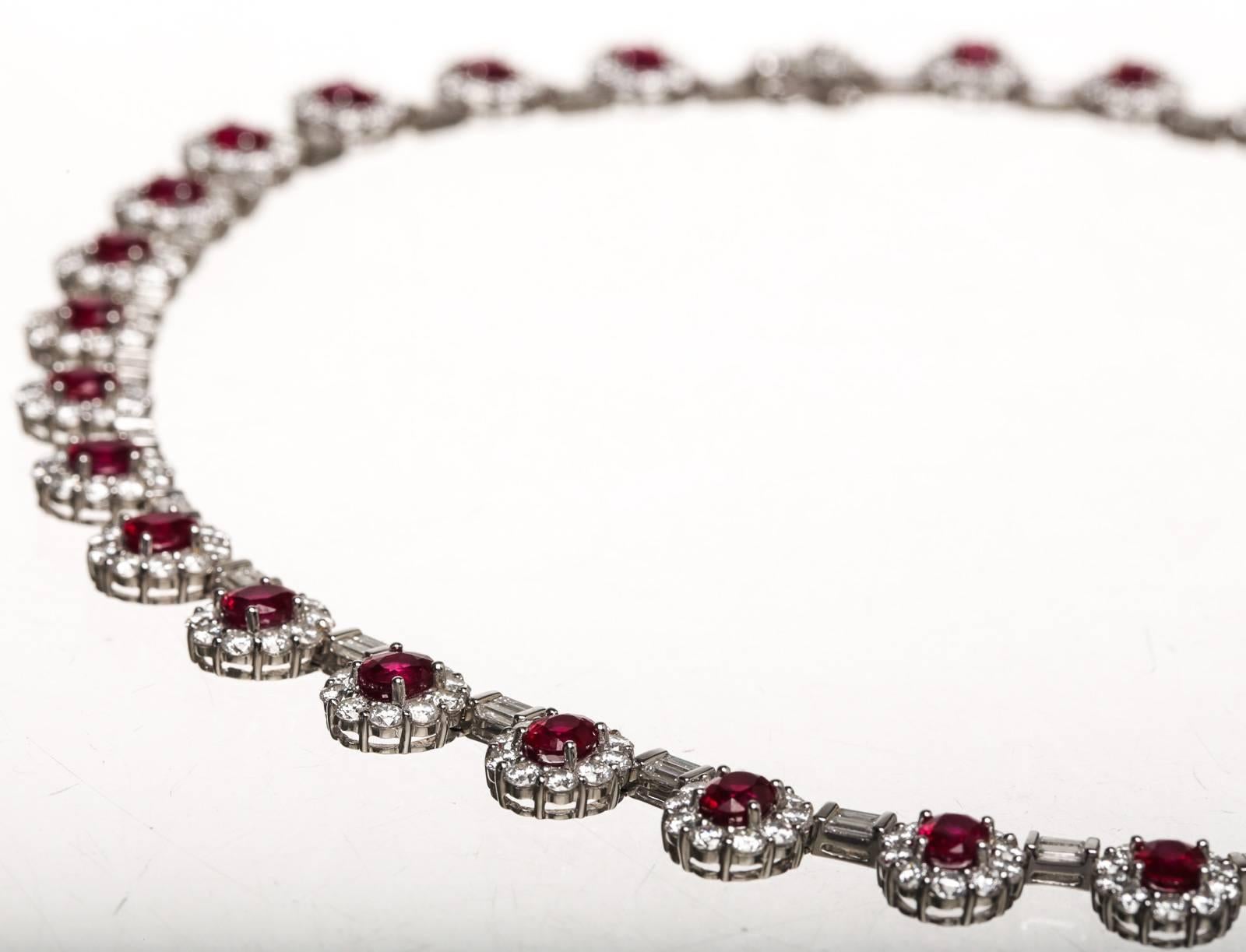 ruby diamond gold choker necklace For Sale 2