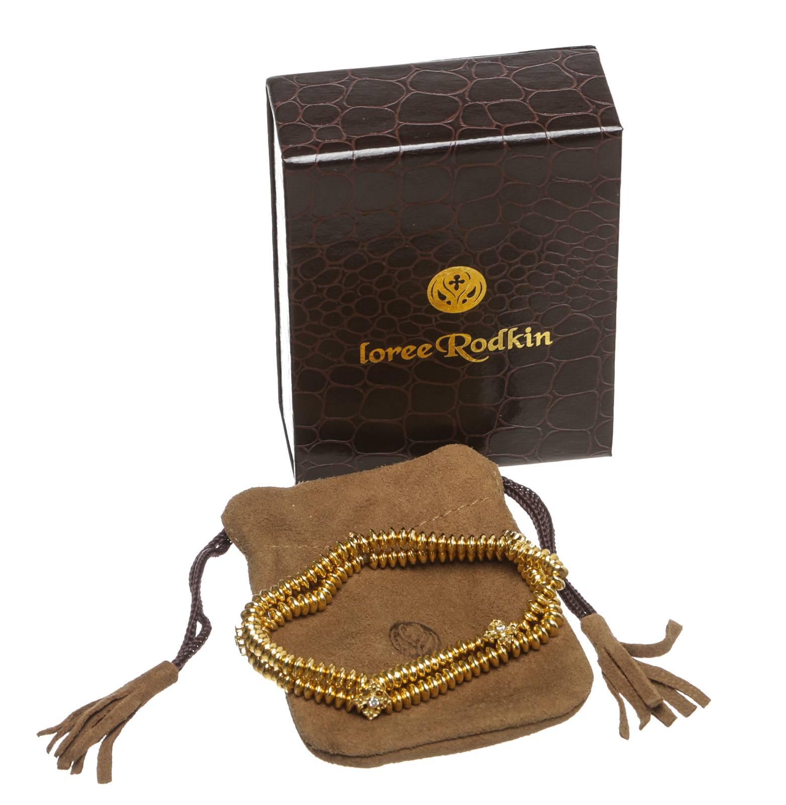 Loree Rodkin Diamond Gold Stretch Bracelet In Excellent Condition For Sale In Corona Del Mar, CA