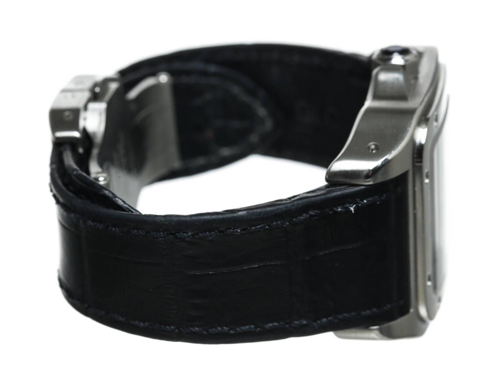  Cartier Stainless Steel Santos 100 Wristwatch In Good Condition For Sale In Corona Del Mar, CA