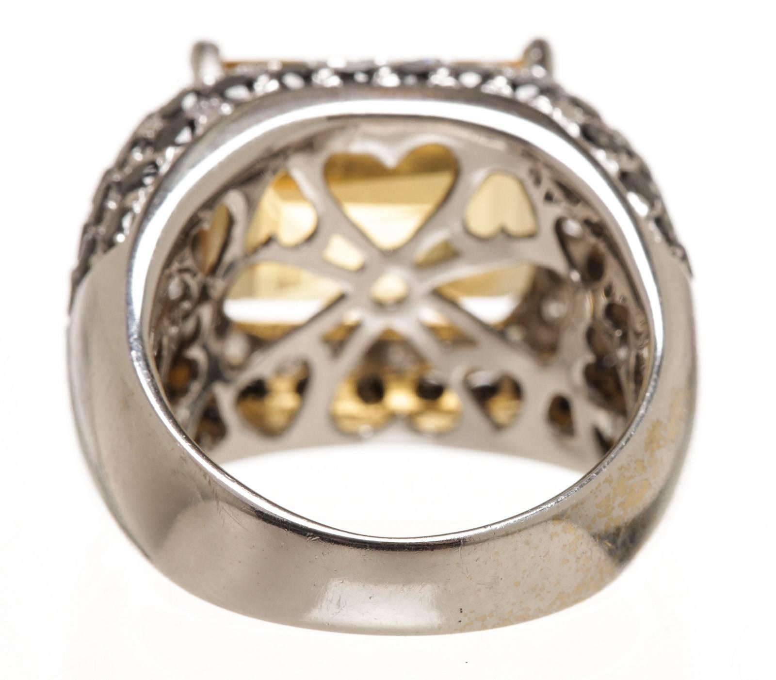 Citrine Diamond Gold Ring For Sale 3