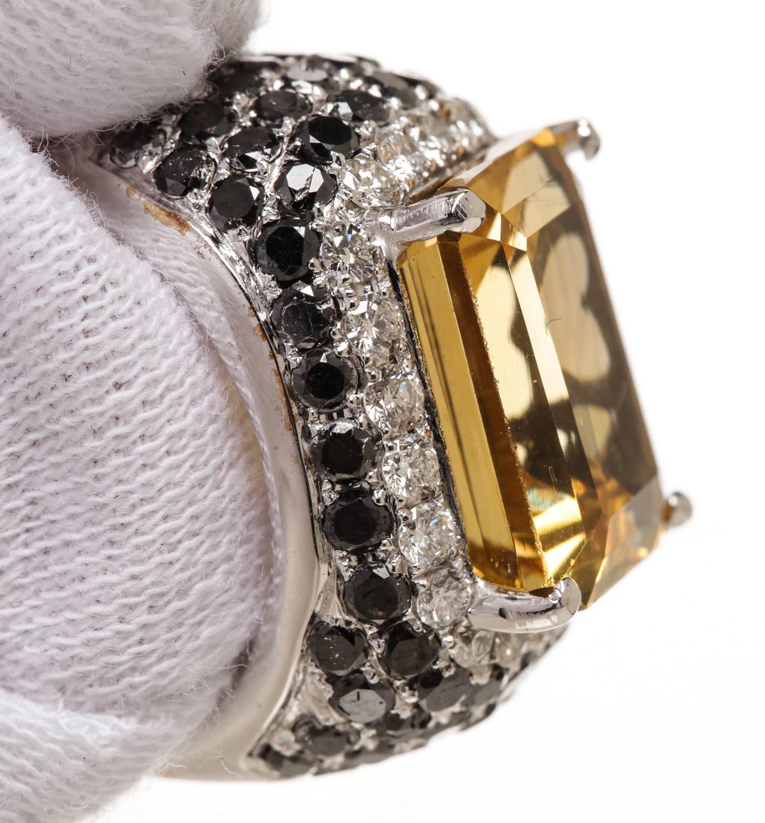 Citrine Diamond Gold Ring For Sale 2