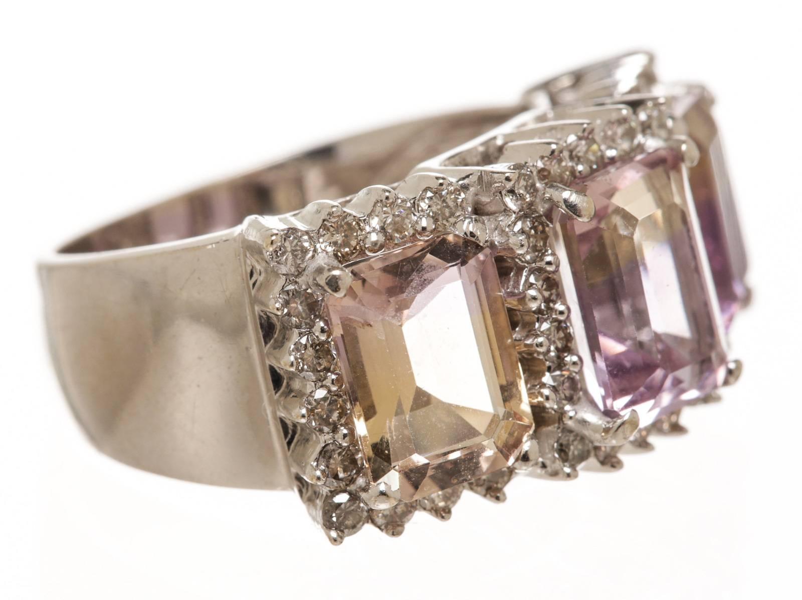 Ametrine Diamond Gold Ring For Sale 3