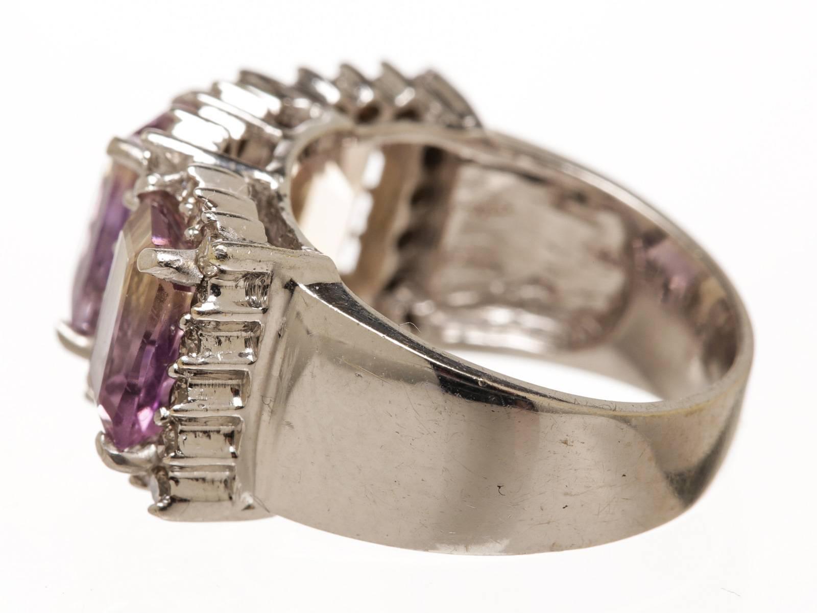 Women's Ametrine Diamond Gold Ring For Sale