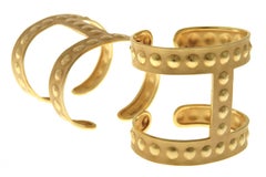 Youmna Fine Jewellery 18 Karat Yellow Gold Gladiator Bubble Cuff Bracelet