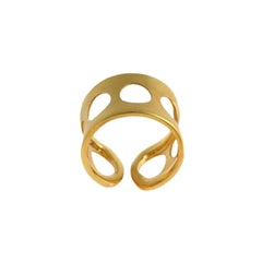 Youmna 18 Karat Yellow Gold Gladiator Perforated Band Ring