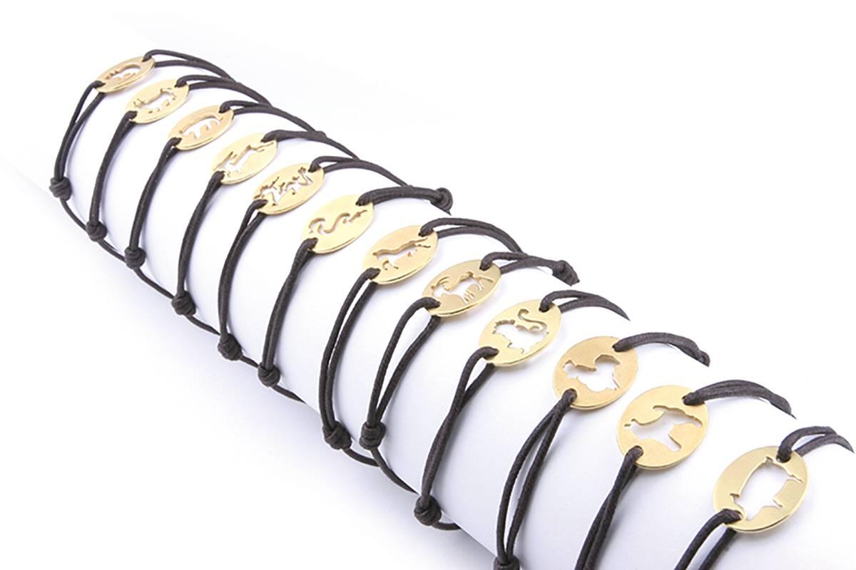 Youmna Fine Jewellery 18 Karat Yellow Gold Year of the Dog Cord Bracelet For Sale 3