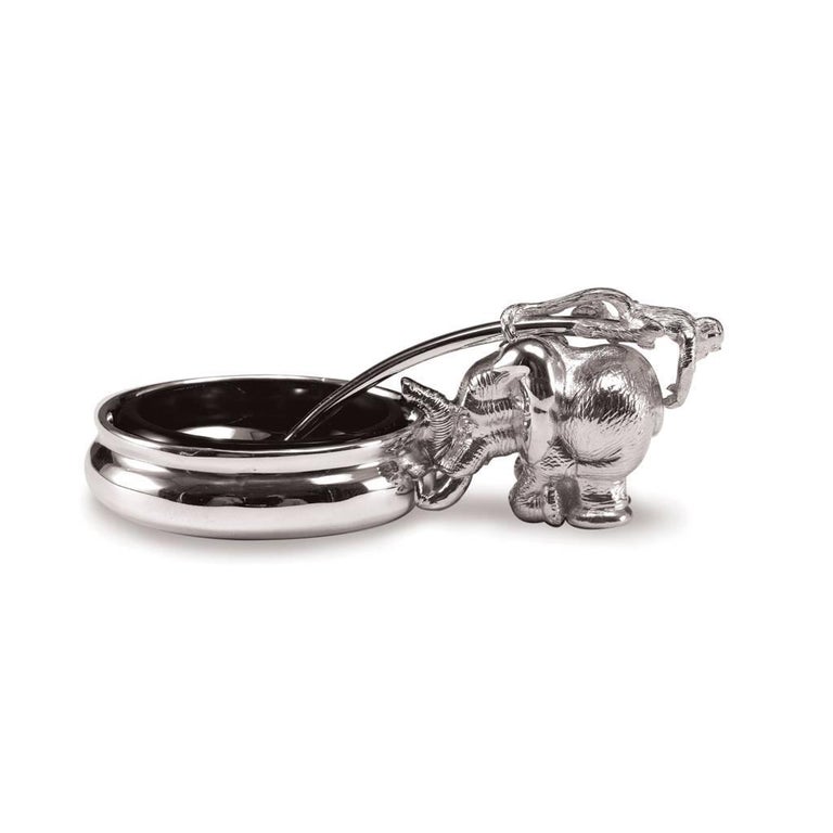 Sterling Silver Elephant and Monkey Mustard Pot at 1stDibs