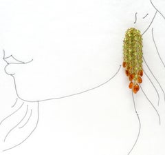Peridot and Citrine Gold Bead Earrings