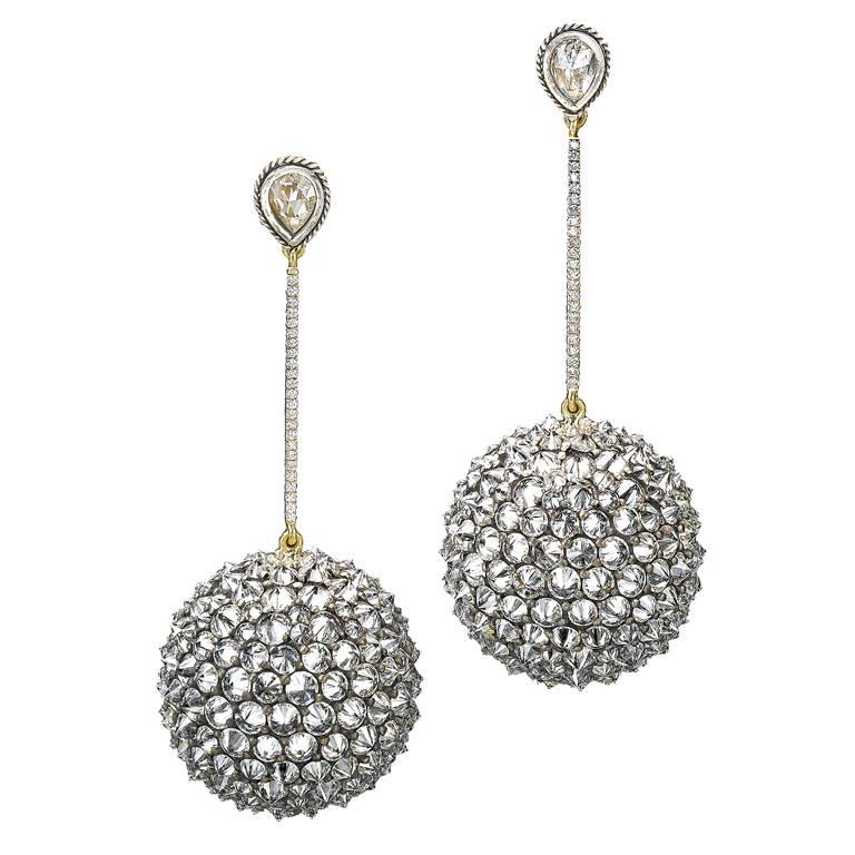 Ark Design Drop Earrings Diamonds 18 Karat Gold Silver For Ark Design Drop Earrings Diamonds 18 Karat Gold Silver For