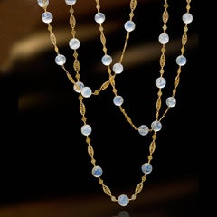 Ark Design, Moonstone and Yellow Gold Necklace
