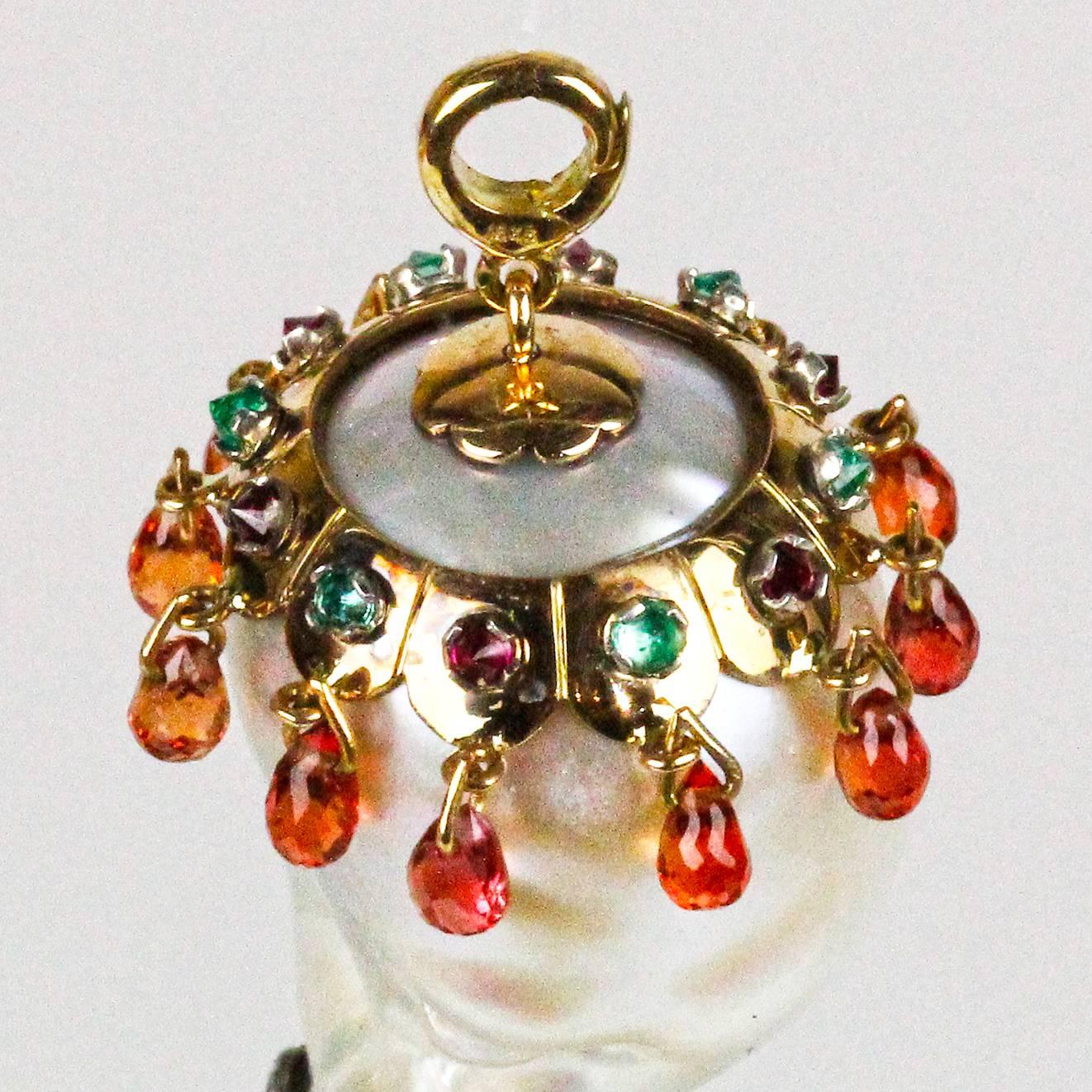 Baroque Pearl, Rubies, Diamond and Emeralds, Sapphires, Gold Pendant. ARK Design For Sale 7