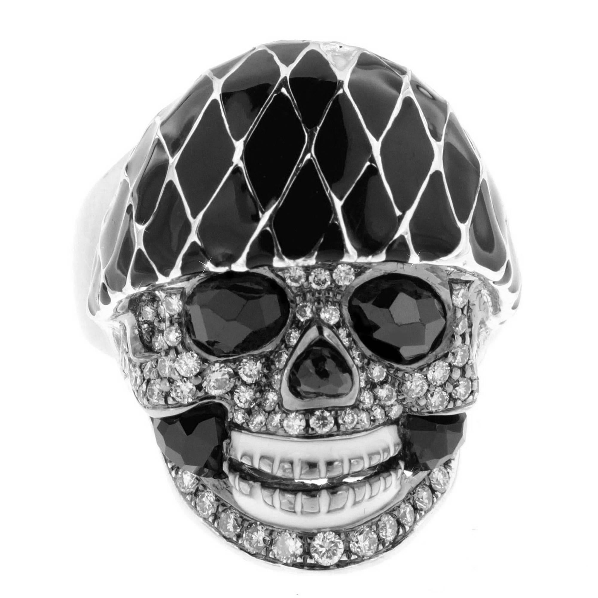 Harlequin Skull Ring, a Zorab Creation