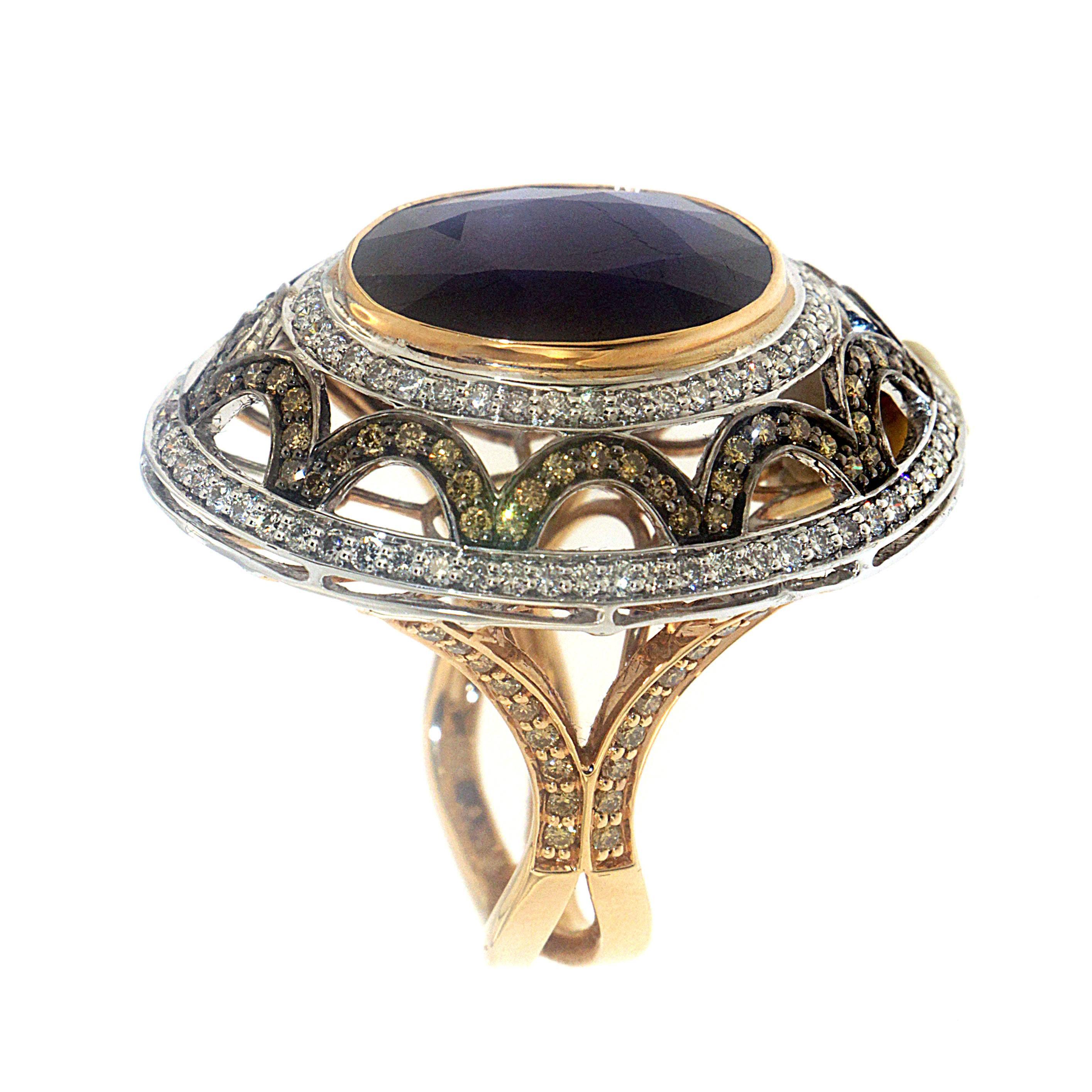 Zorab Kreation Hera Cocktail-Ring mit 15,90 Karat blauem Saphir