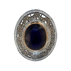 Zorab Creation 15.90 Cts Blue Sapphire Hera Cocktail Ring