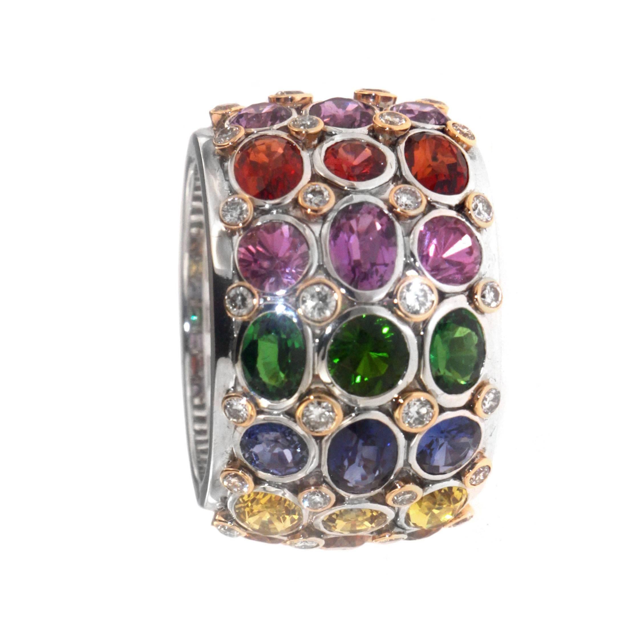 Modern Zorab Creation Multi-Color Precious Gemstone Ring For Sale