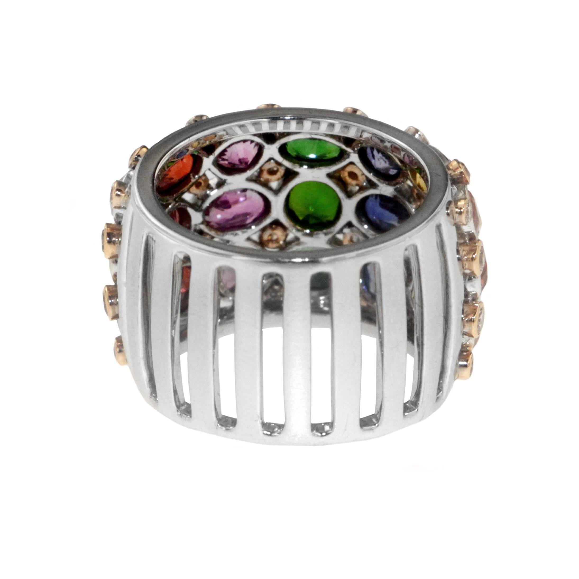 Women's Zorab Creation Multi-Color Precious Gemstone Ring For Sale