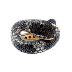 Zorab Creation Black and White Diamond Sweet Venom Cocktail Ring