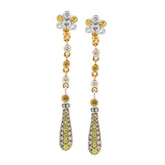 Zorab Creation Yellow Sapphire and Diamond Drop Earring