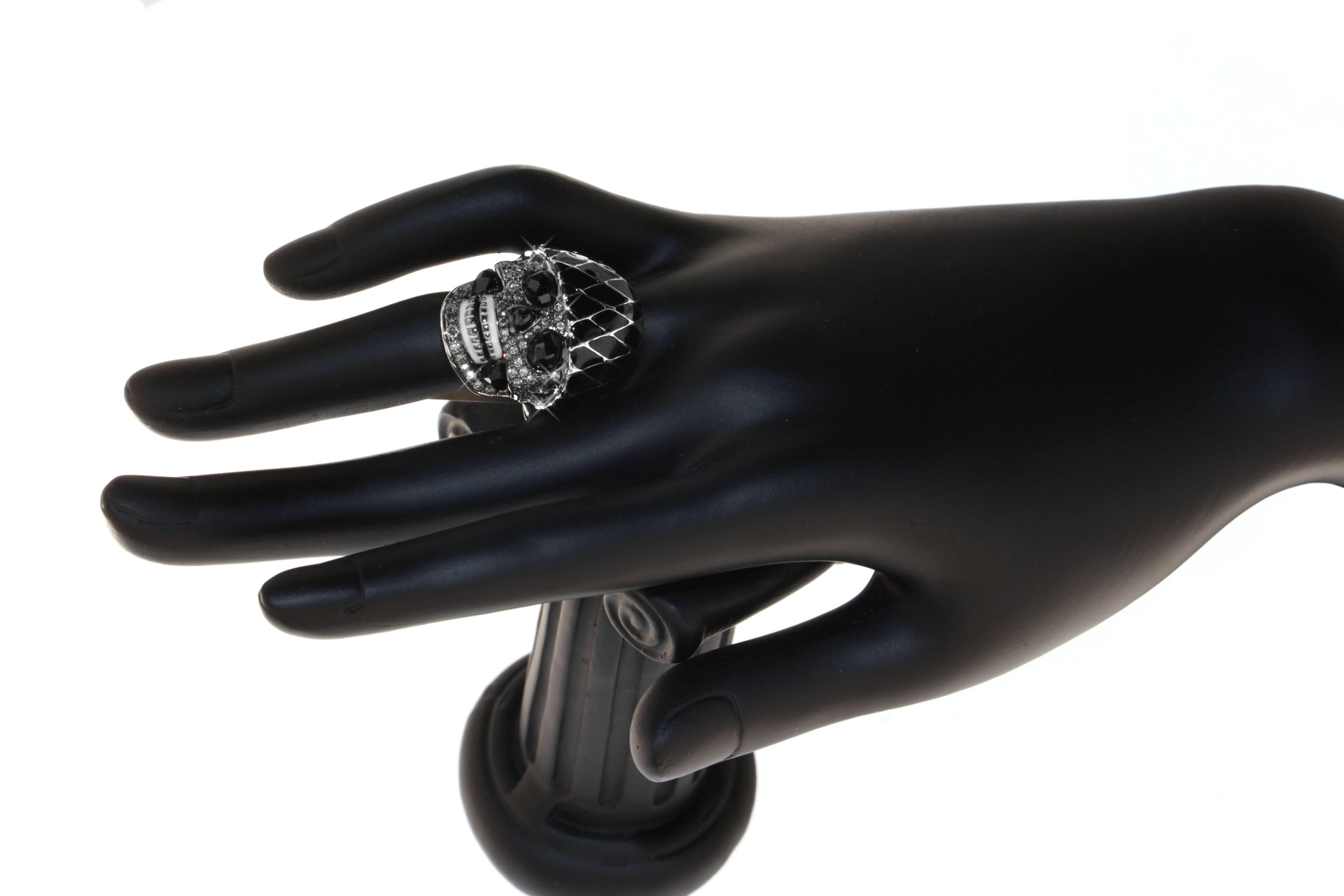 Gothic Revival Harlequin Skull Ring, a Zorab Creation