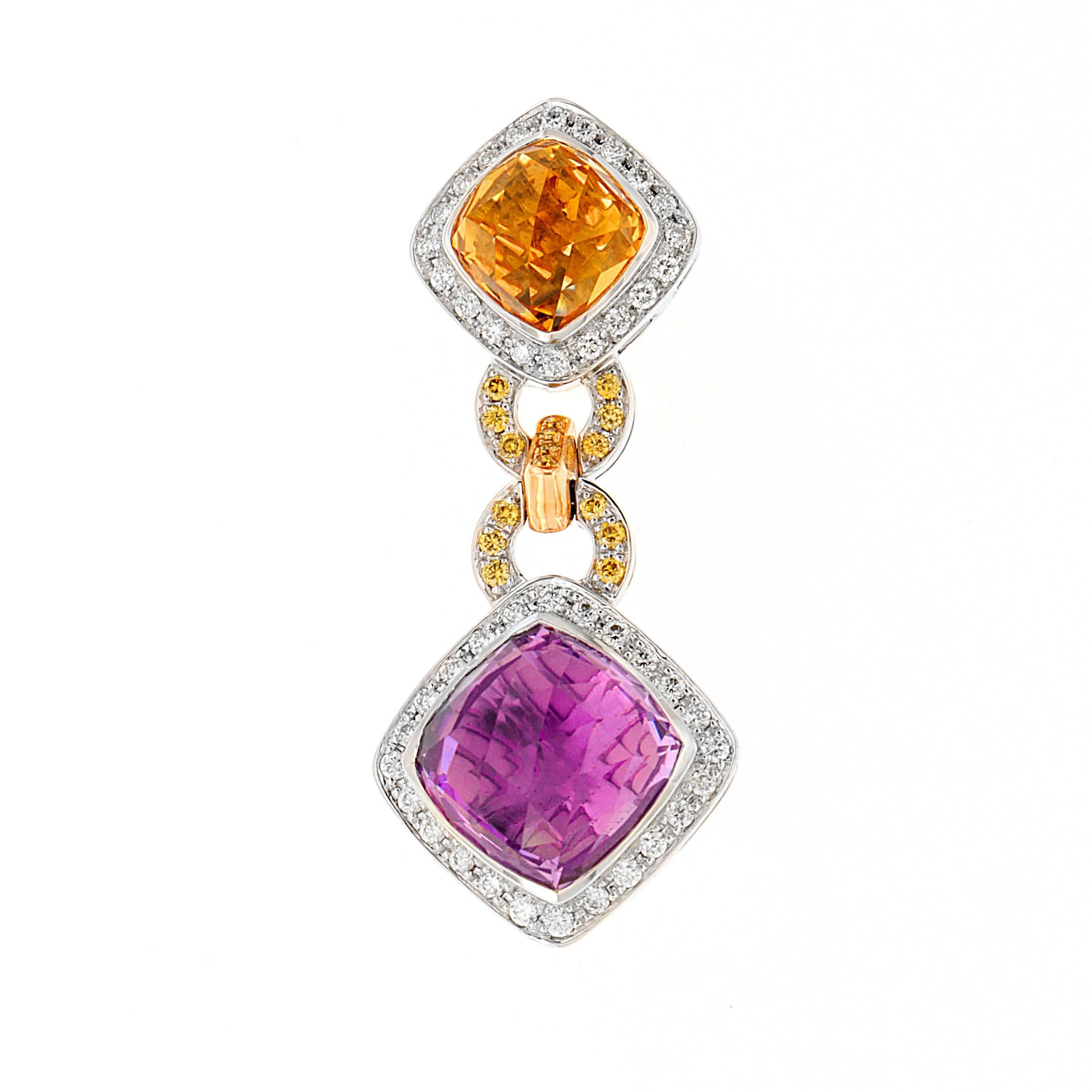 Rarely do spicy orange hues meet the regal prowess of purple in a precious drop earring. When they do, old Hollywood mark of enduring glamour lives on. Welcome to the Indelible earrings, a Zorab Creation. 

Channeling Ava Gardner, Marilyn Monroe and