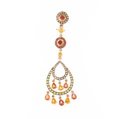 Zorab Creation Feria Earrings in 13 carats of multi-color Sapphires