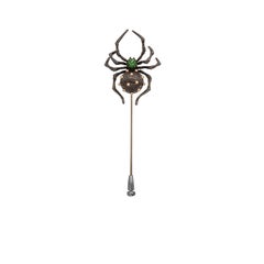 18 Karat Black Gold and Yellow Gold Spider Brooch with Tsavorites