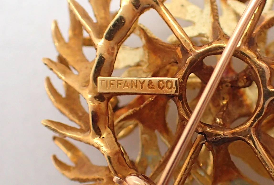 Women's Tiffany & Co. 18 Karat Yellow Gold and Diamond Brooch