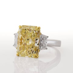 GIA Certified 6.37 Carat Y-Z Diamond Gold Ring