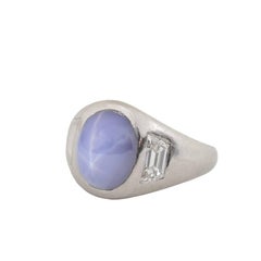 Raymond Yard Star Sapphire Platinum Ring