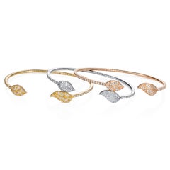 Nadine Aysoy Petite Feuilles 18 Karat Rose Gold and Diamond Bracelet