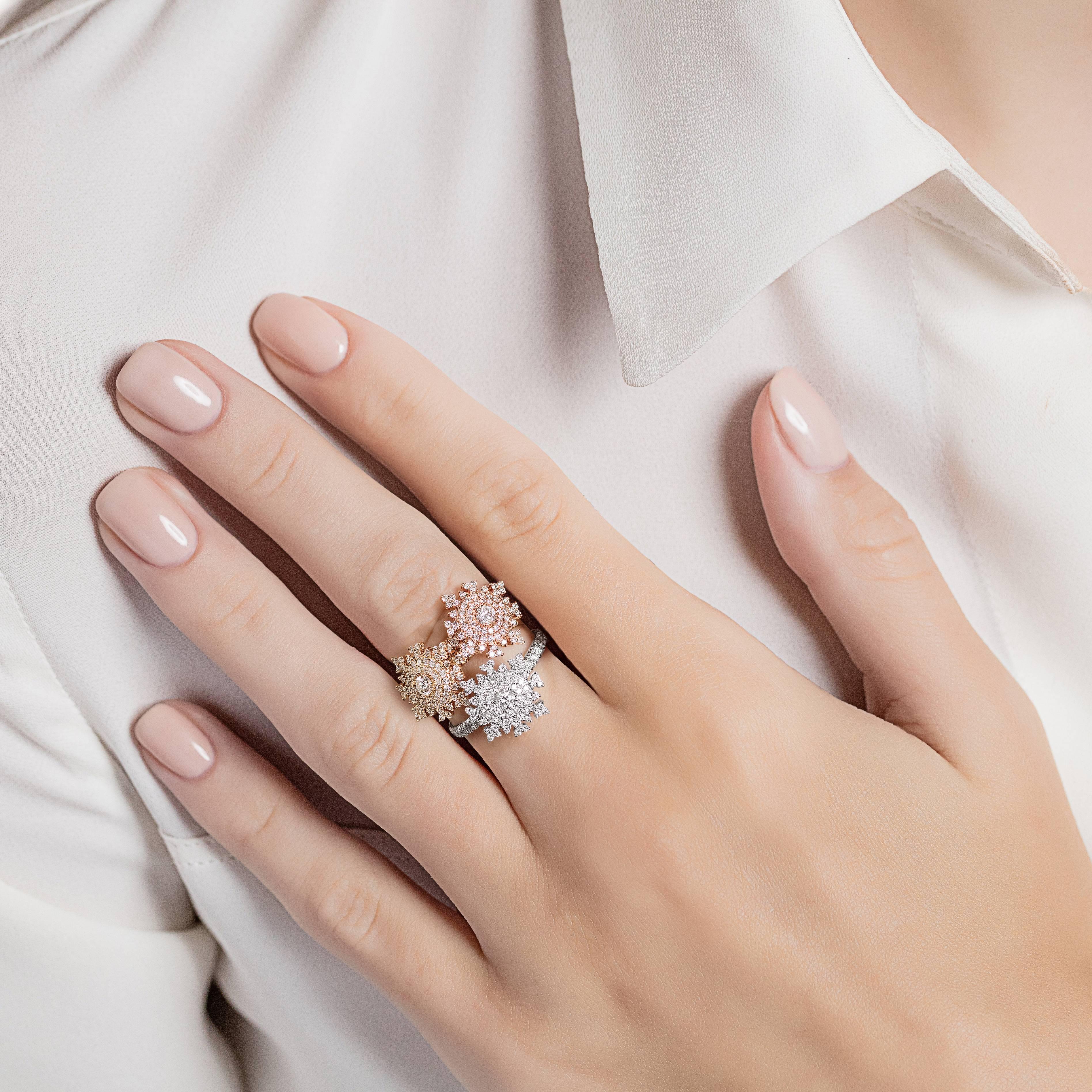 snowflake engagement ring rose gold