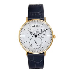 ADEXE Watches Stainless Steel Gold and White Quartz Watch 