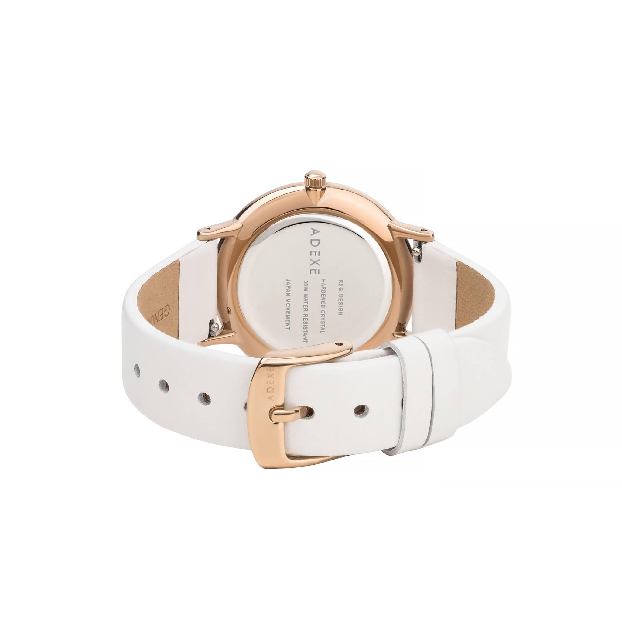 ADEXE White and Rose Gold Stainless Steel Meek Quartz Wristwatch In New Condition For Sale In London, GB