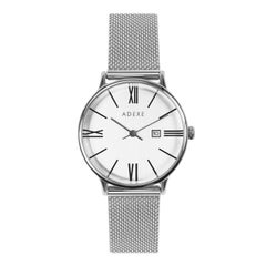 ADEXE Watches Montre en acier inoxydable Minimal Sleek Meek Petite Silver Cadeau pour Elle