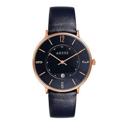 MAC Black Rose Gold Genuine Italian Leather Lifestyle Timeless Designer Watch