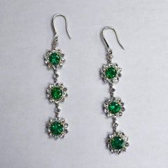 Emerald Diamond 18 Karat Gold Chandelier Earrings