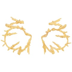 Loveness Lee Maze Natural Textured Gold Hoop Earrings