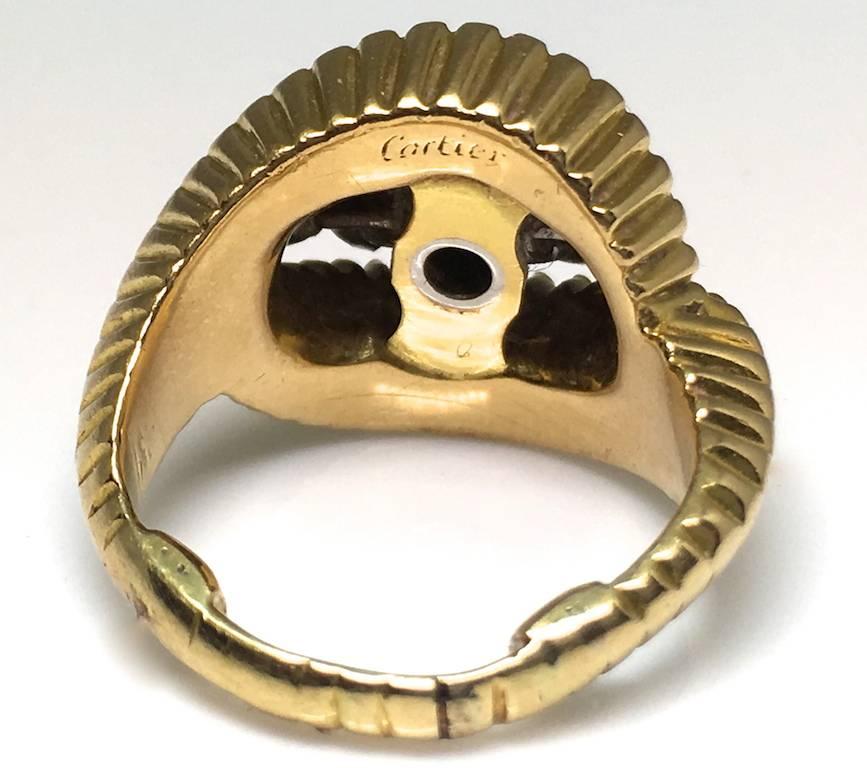 Modern Cartier 1960s Gold and Diamond Ring