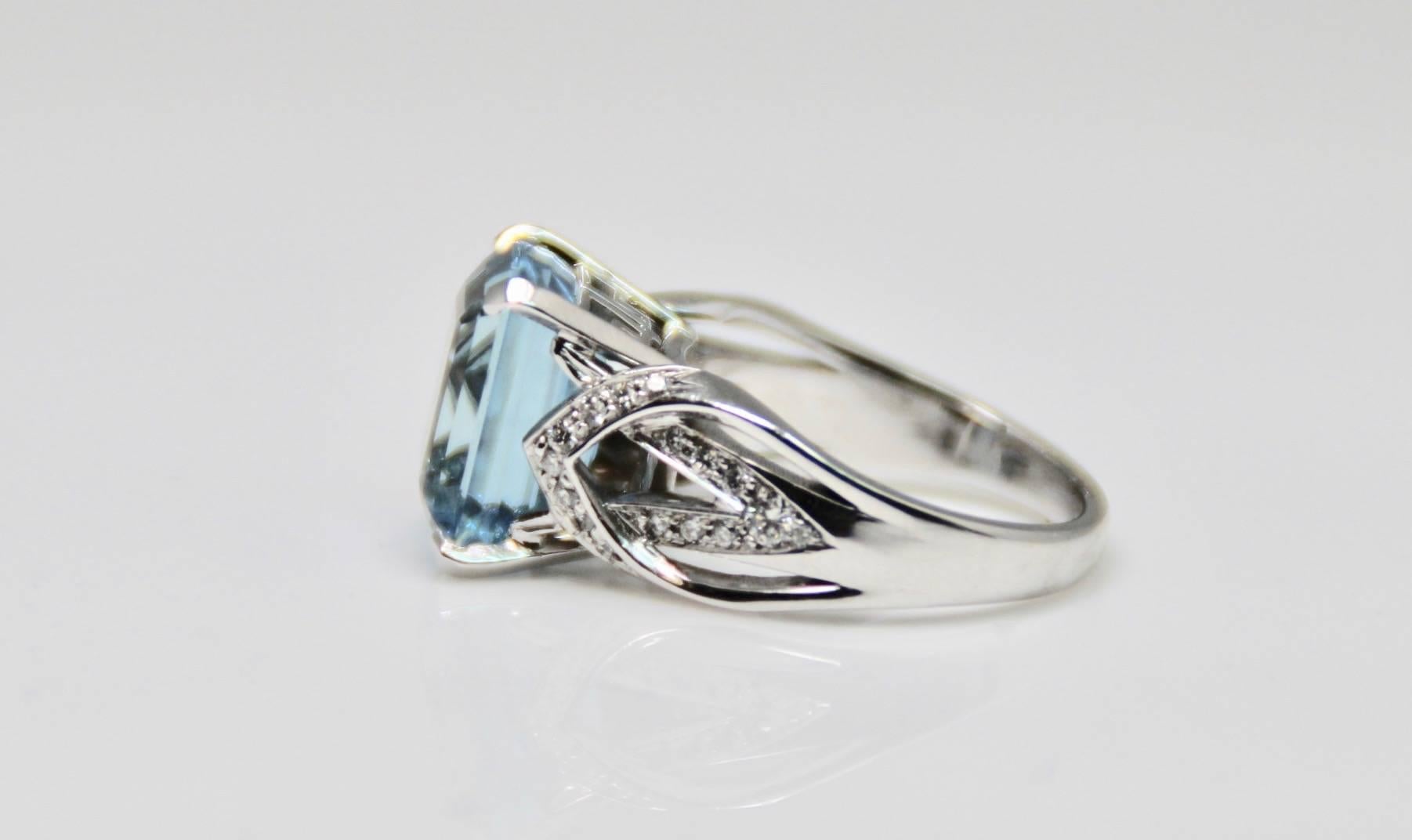 aquamarine art deco ring