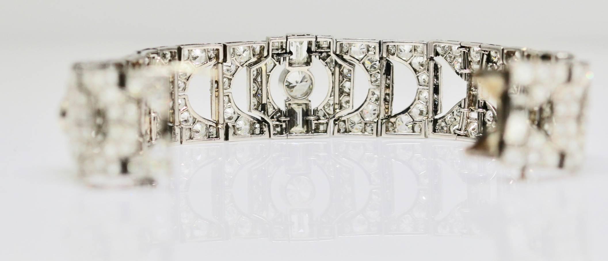 1930s Platinum Art Deco Diamond Bracelet 1