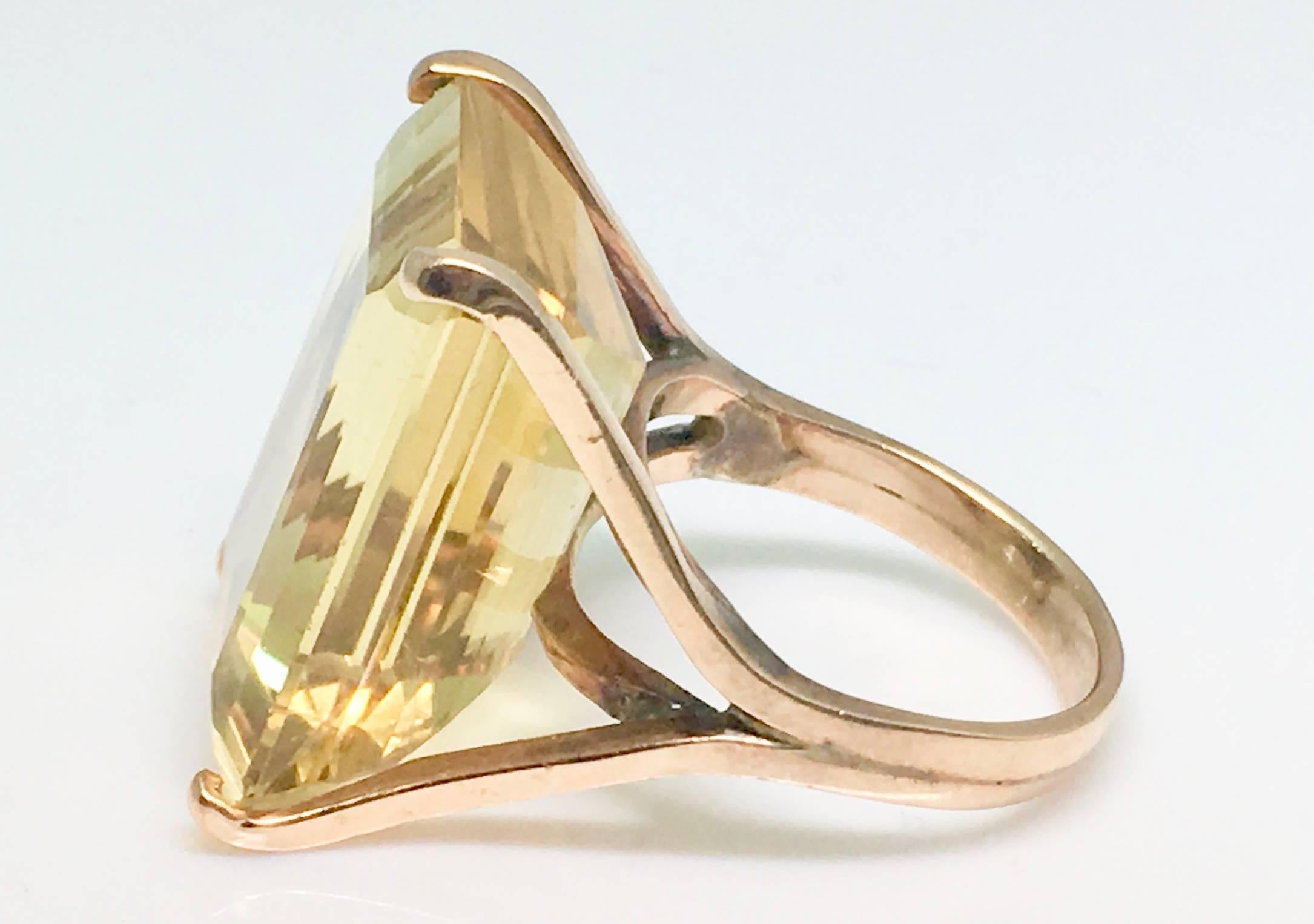 citrine cocktail ring emerald cut