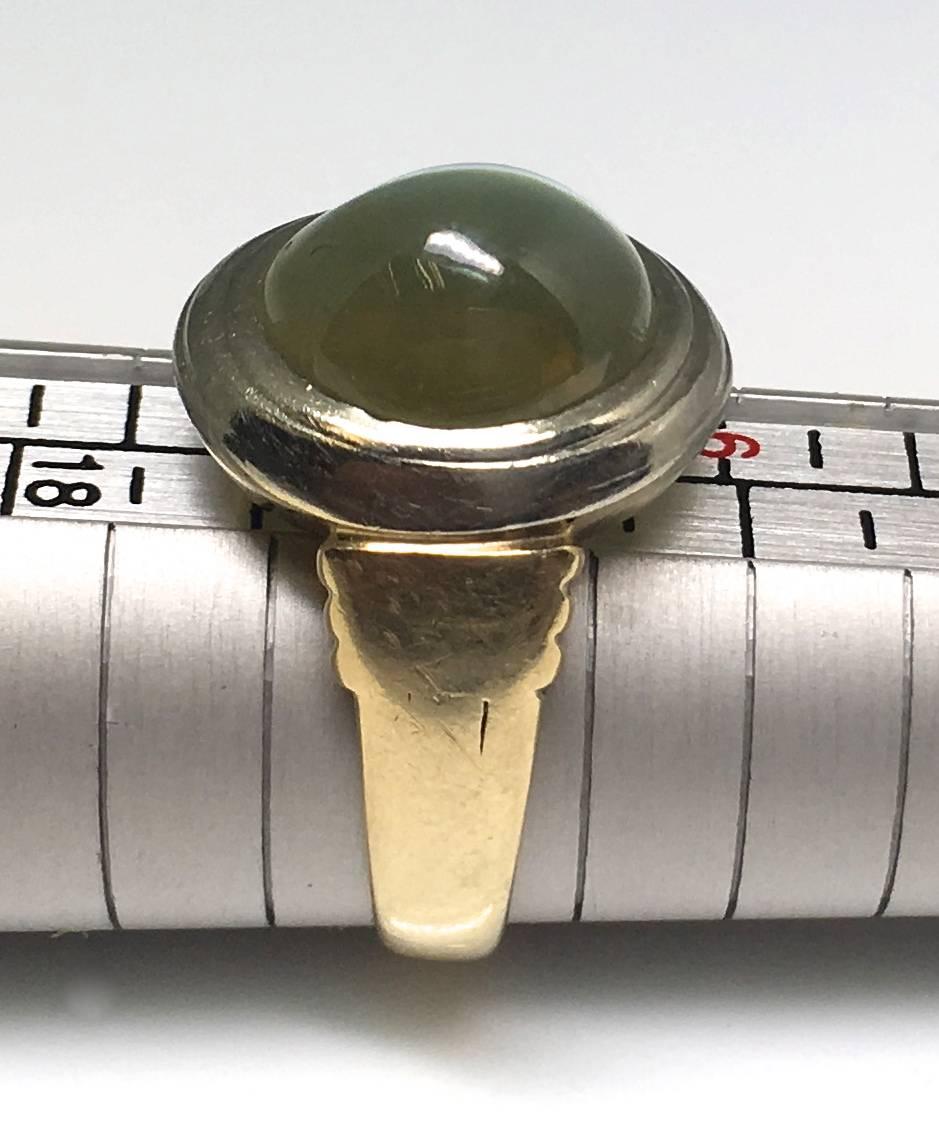 Chrysoberyl Cats Eye Gents Ring, circa 1960s 3